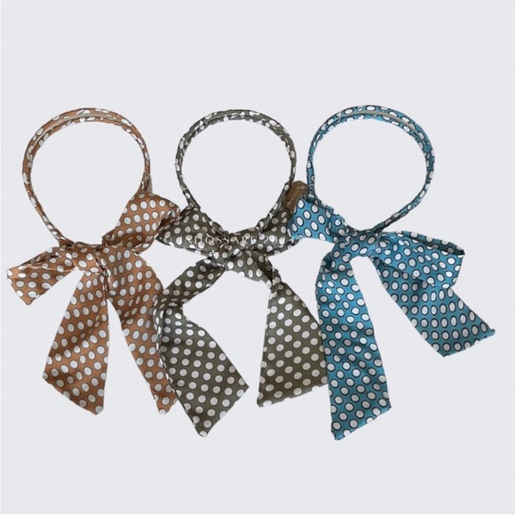 POLKA DOT HEADBAND WITH SCARF TAIL in BLUE NWT - Picture 4 of 4